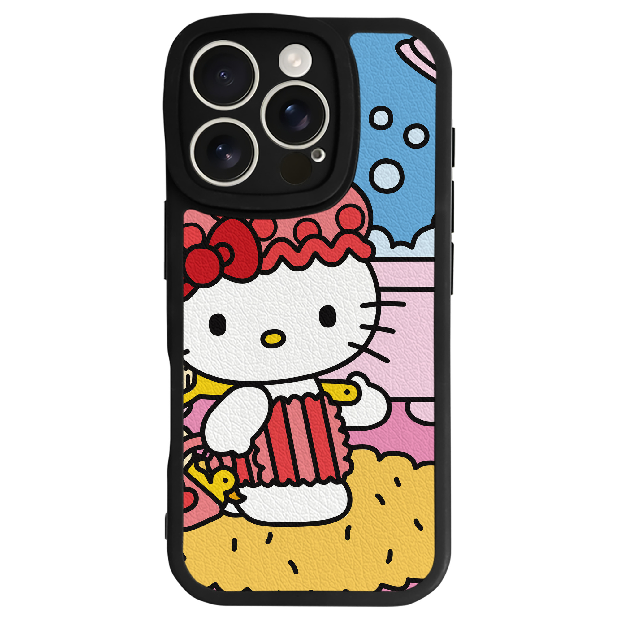 （画像用） Hello Kitty ハローキティ 【iPhone 16シリーズ対応】シリコンスマホケース（レザー調） 材質：シリコン